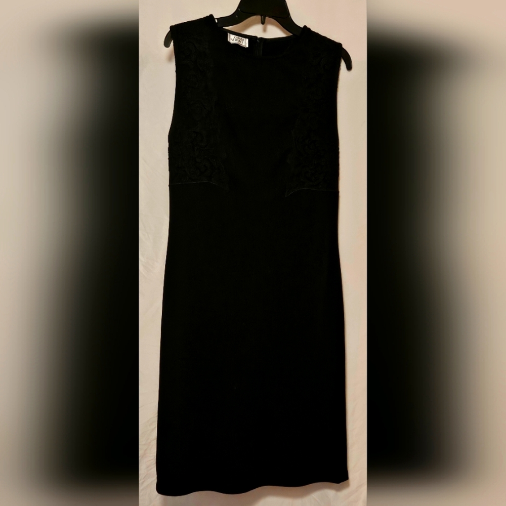 Vintage Gianni Versace little black Dress US sz 8 Lace over Evening